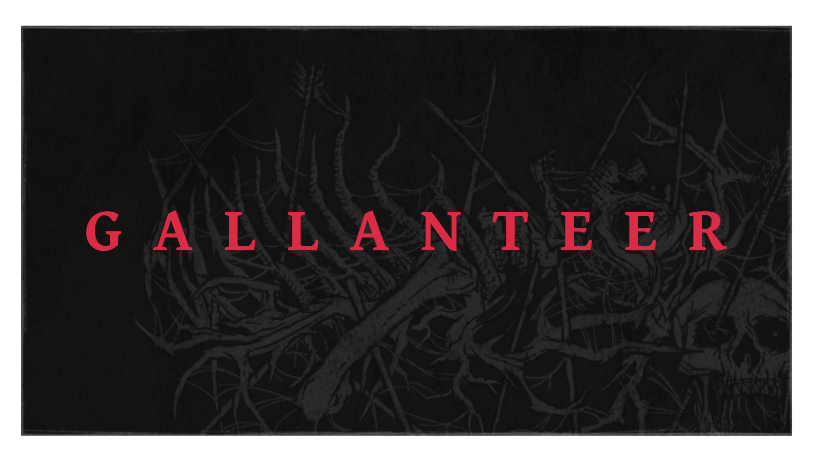 Das Titelbild zur Projektvorstellung von Gallanteer, das das rote Logo auf dunklem Hintergrund zeigt