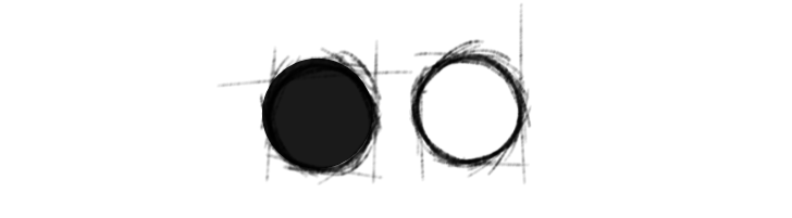 Ein Bild der zwei verwendeten Farben Schwarz und Weiß für das Sketch Diary Projekt