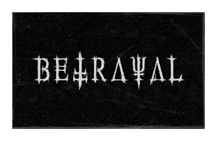 Das Titelbild zur Projektvorstellung von Betrayal, Das das Bandlogo in weiß auf dunklem Hintergrund zeigt